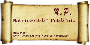 Matriszottó Petúnia névjegykártya